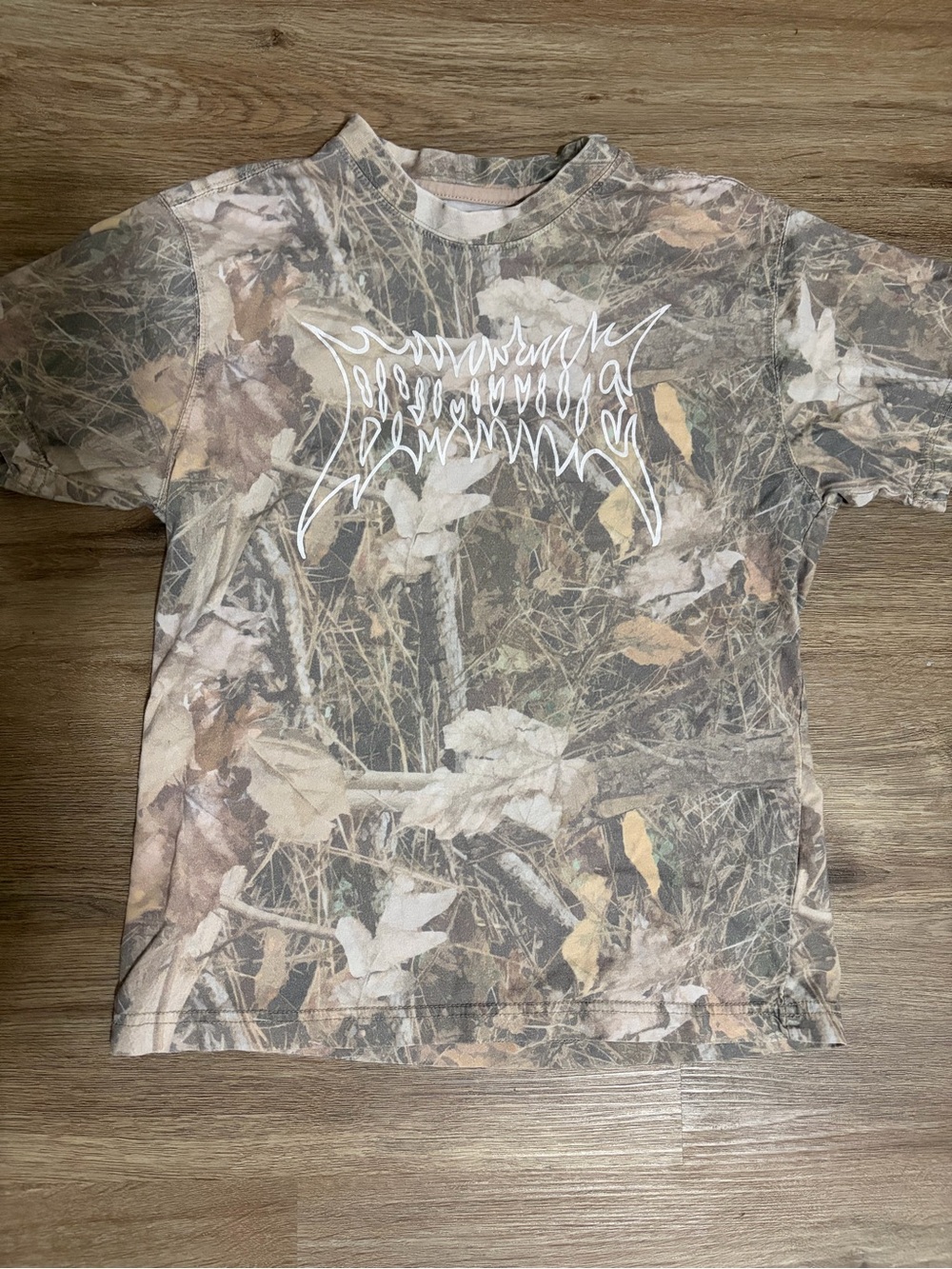 Primitive Brown Green Camo Short Sleeve Tee with White Graphic